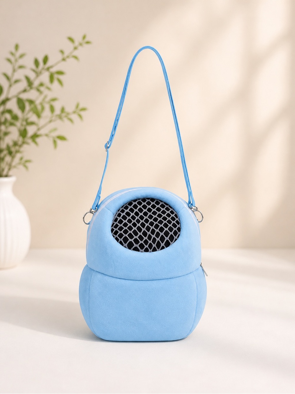 Blue Portable Breathable Small Pet Carrier Bag Travel Pouch